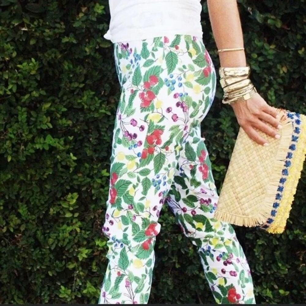 J. McLaughlin | NWT Orchid Farms Berry Print Skinny Cropped Margot Pants